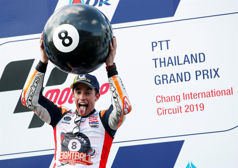 Marc Márquez es campeón del mundo del Moto GP 2019 (EFE)