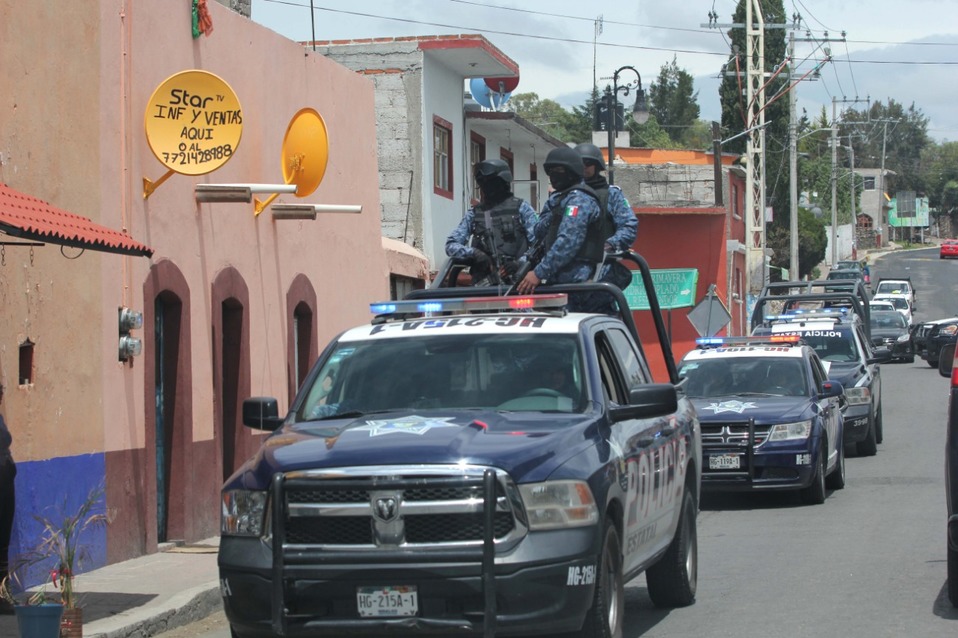 Operativo de seguridad en Huichapan. (Cortesía)
