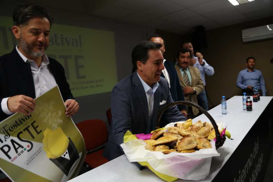 Conferencia de prensa del Festival Internacional del Paste en Real del Monte. (Jorge Sánchez)
