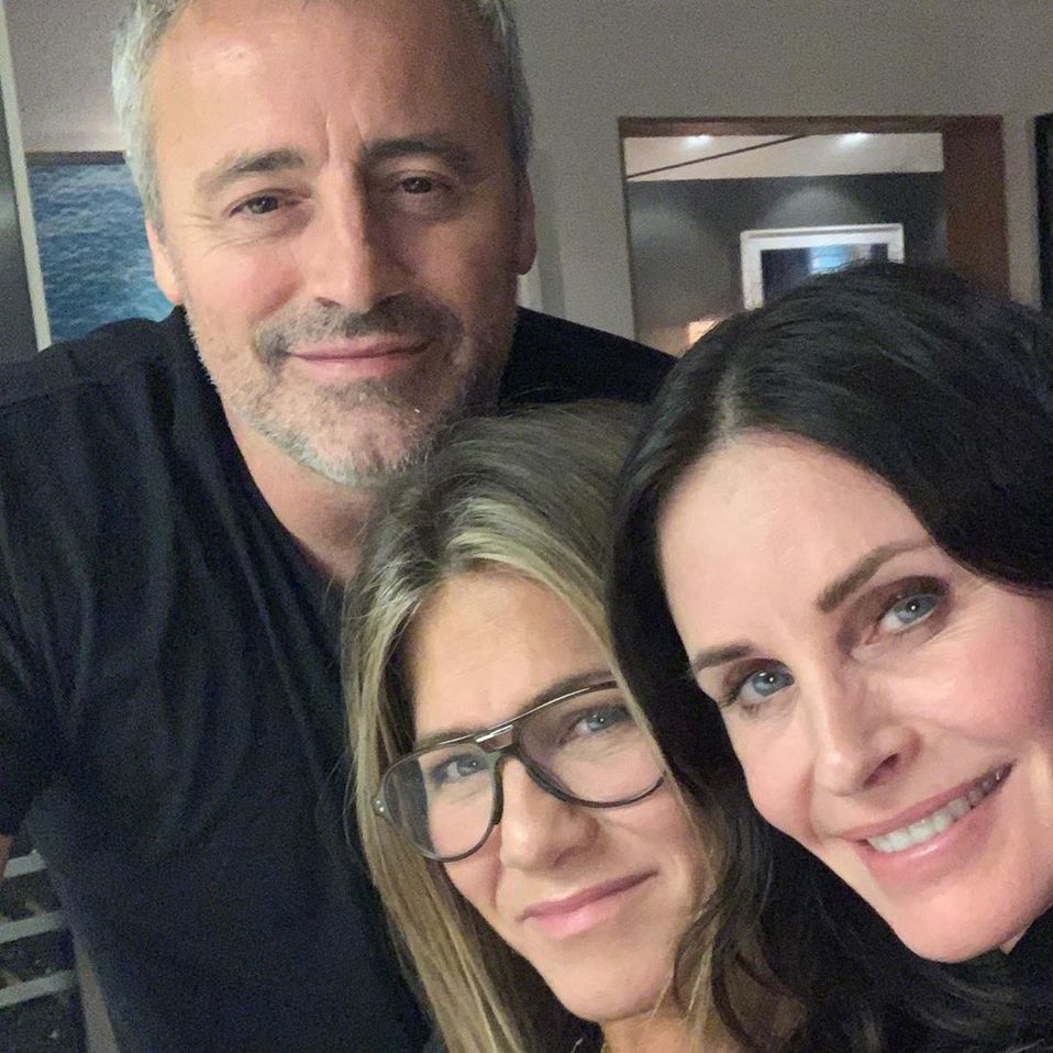 Courteney Cox, Jennifer Aniston y Matt LeBlanc. (Instagram courteneycoxofficial)