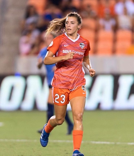 Sofía Huerta, jugadora del Houston Dash en la liga femenil de futbol estadunidense (Instagram @sofiahuerta)