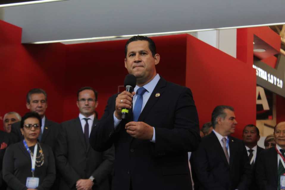 El gobernador de Guanajuato, Diego Sinhue Rodríguez Vallejo resaltó lo que representa la Feria De Hannover en León. Foto: Daniela Béjar.