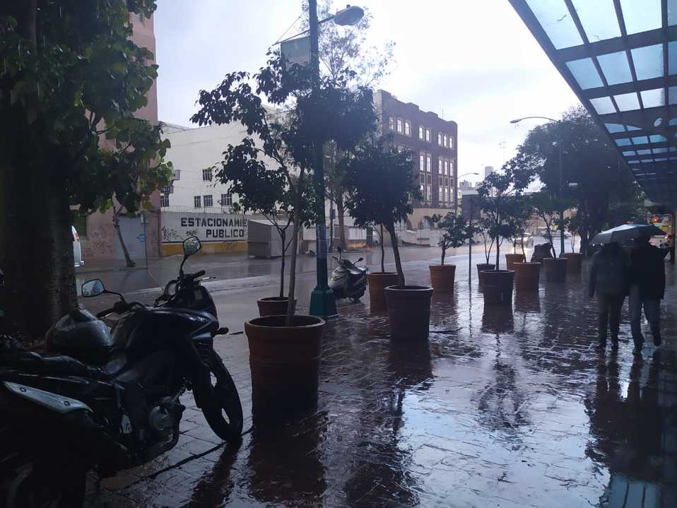 Lluvia en la colonia Centro de la CdMx. (Milenio Digital)