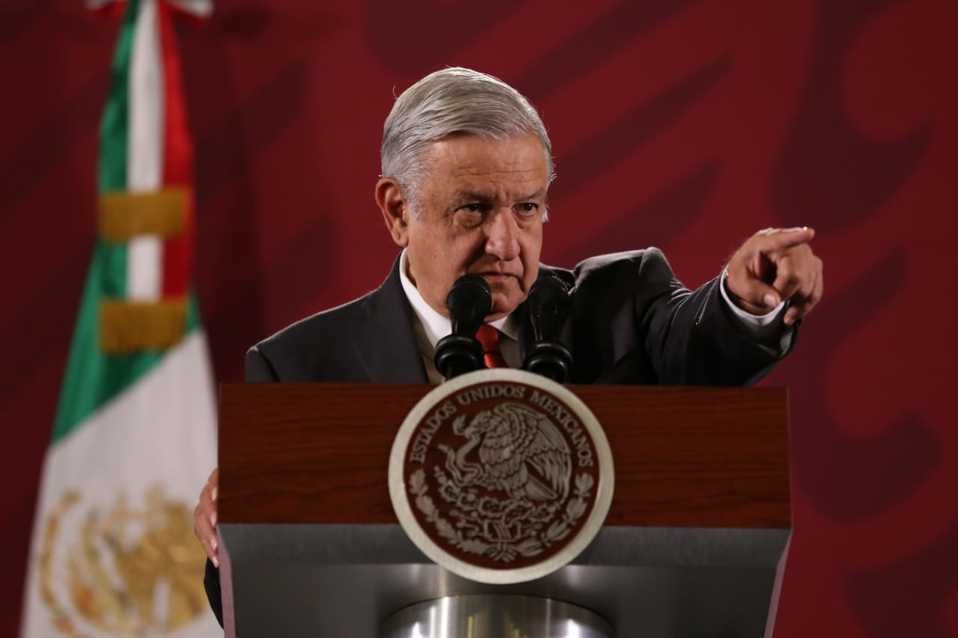 Conferencia matutina en salón tesorería de Palacio Nacional. (Octavio Hoyos)