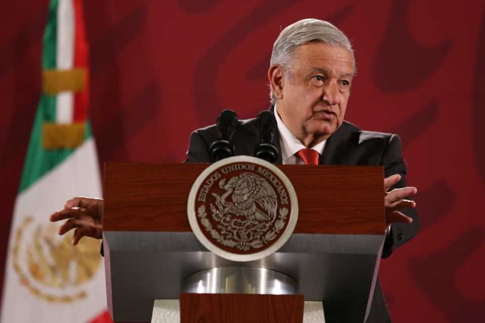 López Obrador en su conferencia matutina de hoy. (Octavio Hoyos)