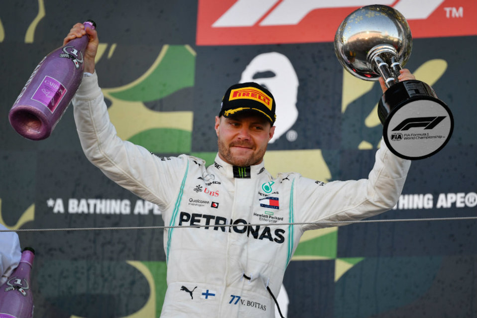 Bottas se llevó el GP de Japón (AFP)