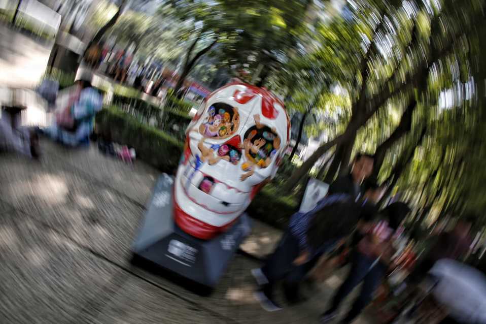 Exposición de Maxicráneos en Paseo de la Reforma. (Ariana Pérez)