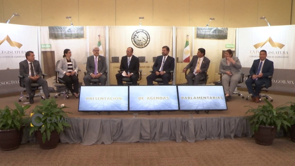 Lideres de fracciones parlamentarias en el Congreso de Guanajuato.
