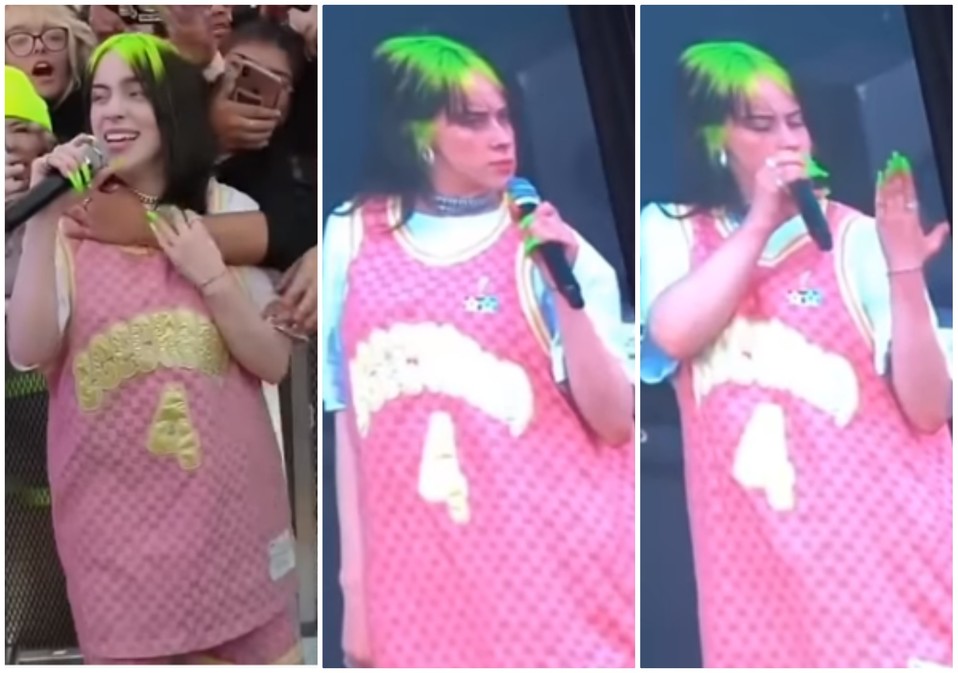 Billie Eilish sufre robo en pleno concierto (Captura de pantalla).