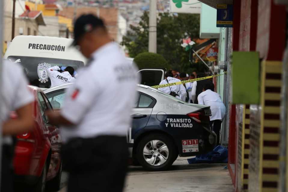 Escena del crimen en la colonia Morelos de Pachuca. (Jorge Sánchez)