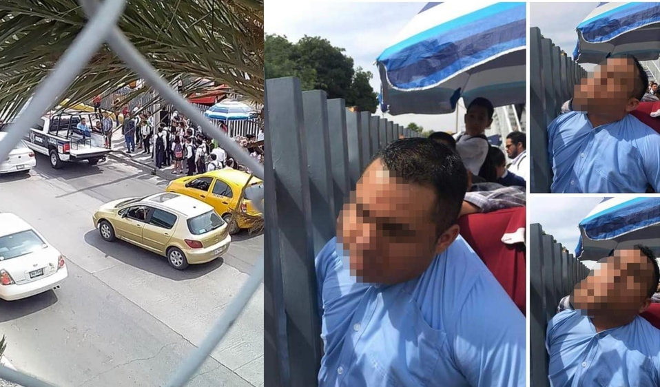 Los padres de las estudiantes detuvieron al hombre mientras grababa desde un puente peatonal. (Especial)