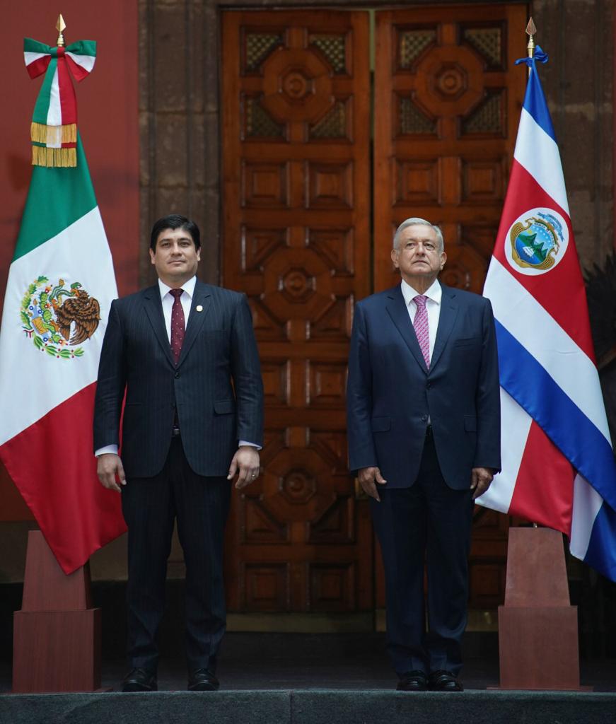 Andrés Manuel López Obrador recibió en Palacio Nacional a su homólogo de Costa Rica, Carlos Andrés Alvarado Quesada/Especial.