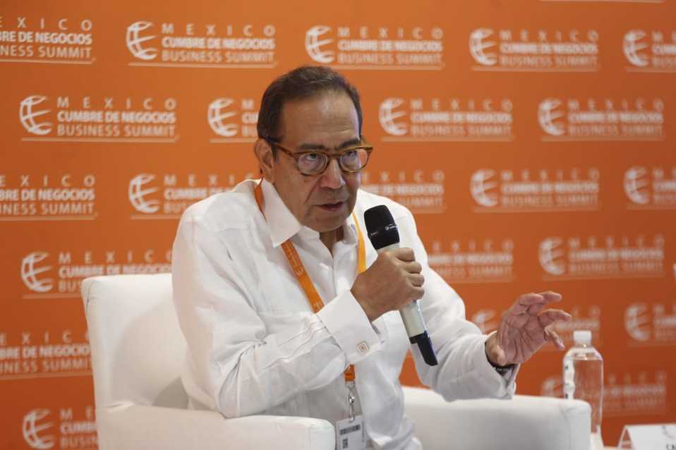 Carlos Salazar Lomelín, presidente del CCE, en la Cumbre de Negocios (Araceli López | Milenio)