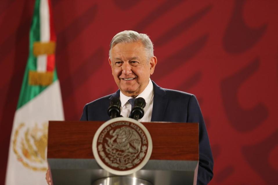 López Obrador en su conferencia de hoy en Palacio Nacional. (Jorge Carballo)