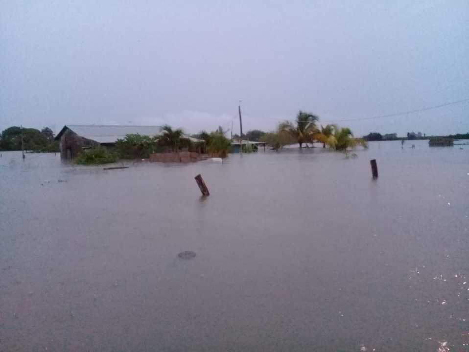 Inundaciones en Aldama por desbordamiento de río (Foto/CORTESÍA)