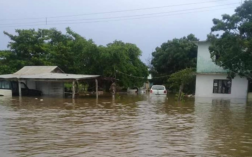 Inundaciones en Aldama por desbordamiento de río (Foto/CORTESÍA)