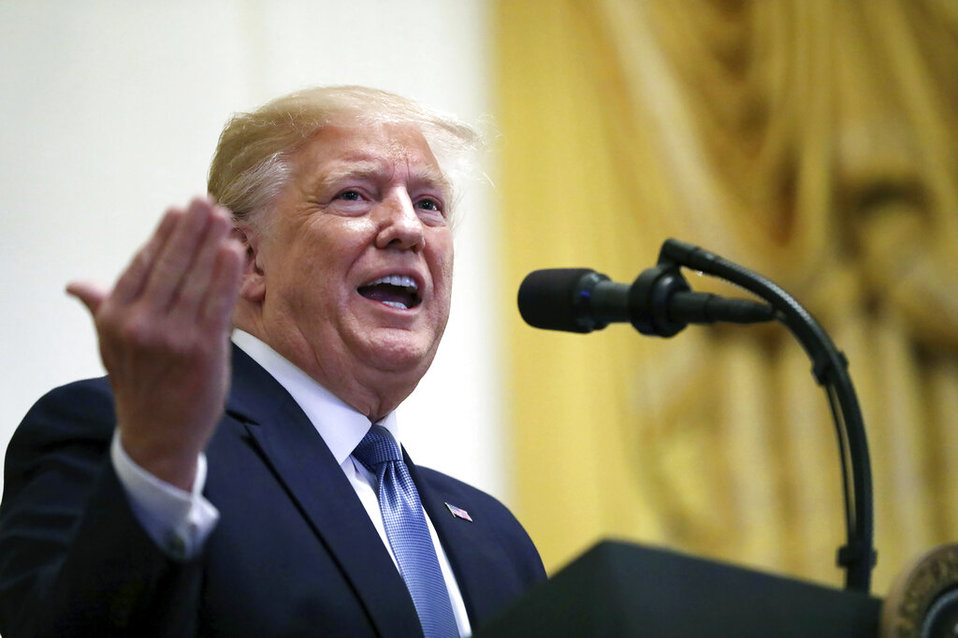 El predidente Trump dijo que las misiones de combatre habían terminado. (AP)