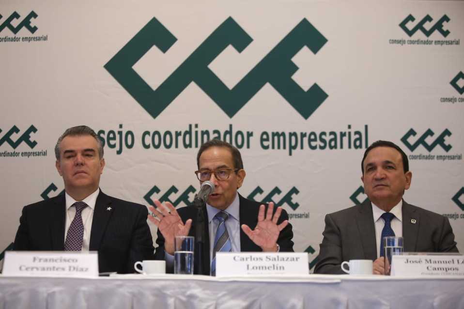 Presidentes de Concamin, CCE y Concanaco en conferencia sobre Miscelánea Fiscal (Juan Carlos Bautista | Milenio)