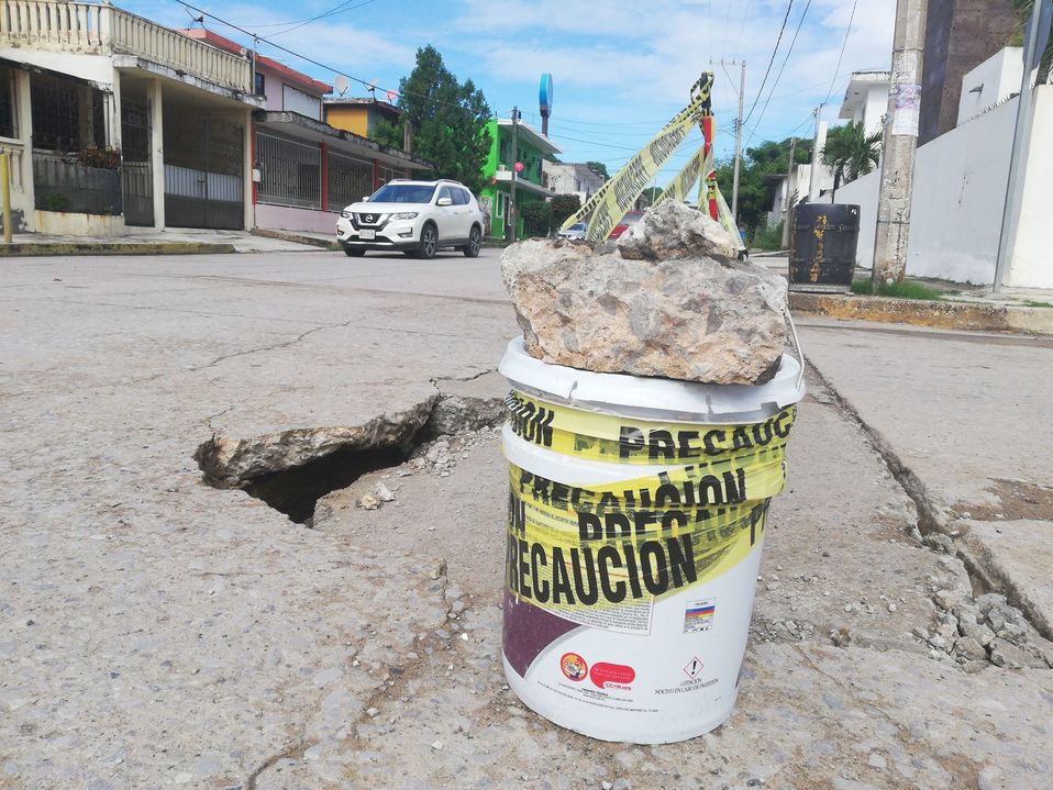 En lo que va del año, se han registrado 25 hundimientos en Ciudad Madero (Foto/Yazmín Sánchez)