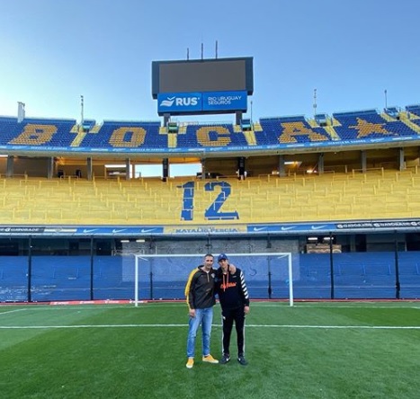 Marco y Davide Materazzi en La Bombonera (Instagram: @davidematerazzi)