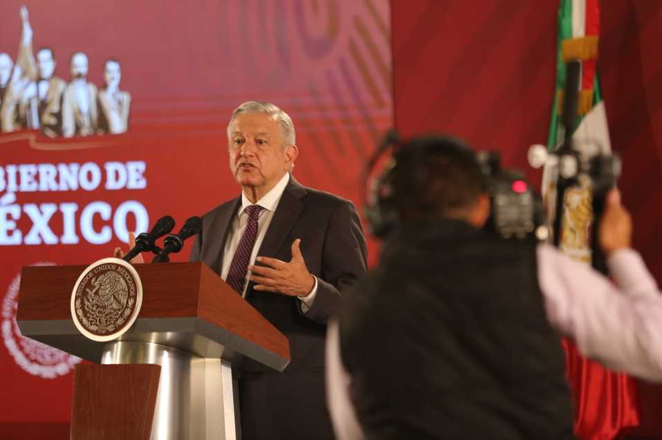 Andrés Mnauel López Obrador hoy en Palacio Nacional.  (Javier Ríos)