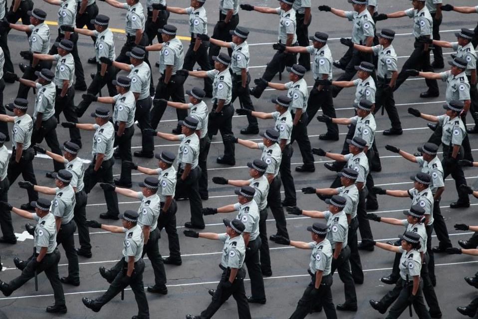 Elementos de la Guardia Nacional participando en el Desfile Militar de 16 de septiembre en el Zócalo de la Ciudad de México. (Cuartoscuro / Archivo)