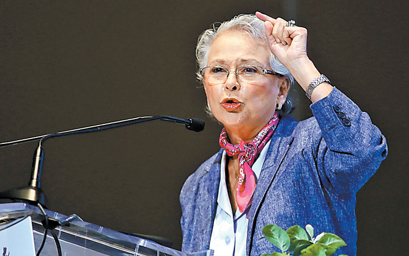 La titular de Segob destacó el compromiso federal por el bienestar de las mujeres. (Octavio Hoyos)