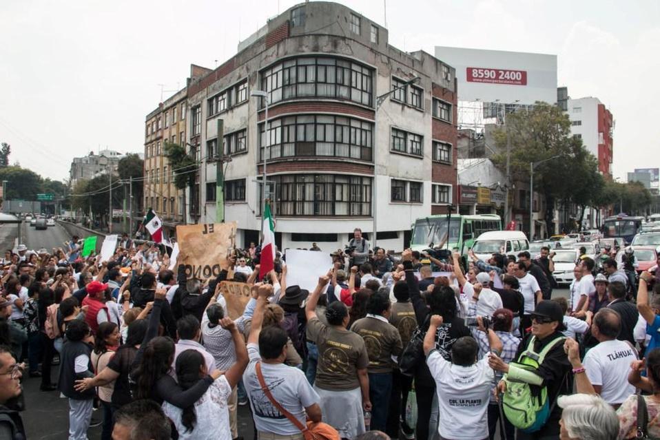 Protesta en Ciudad de México de damnificados por los sismos de 2017 (Cuartoscuro)