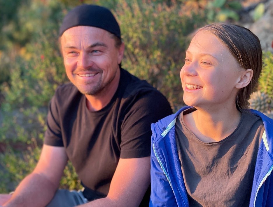 Leonardo DiCaprio y Greta Thunberg se conocen (Instagram).