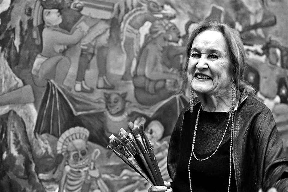 Rina Lazo, pintora guatemalteca, murió este viernes 1 de noviembre (Cortesía INBAL).