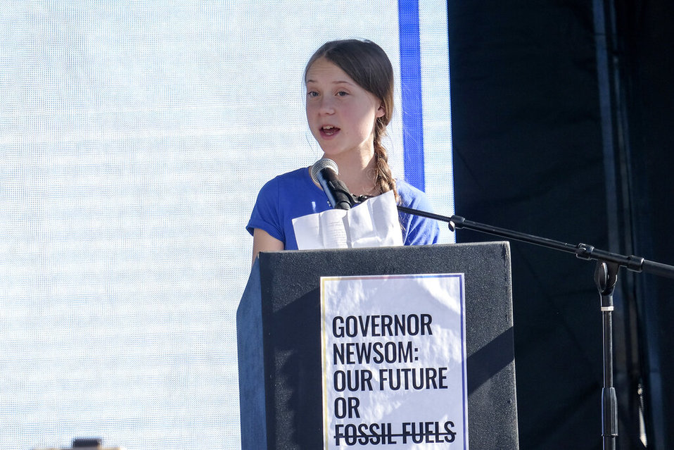 Thunberg participó en la huelga contra el cambio climático realizado en Los Ángeles, Estados Unidos. (AP)