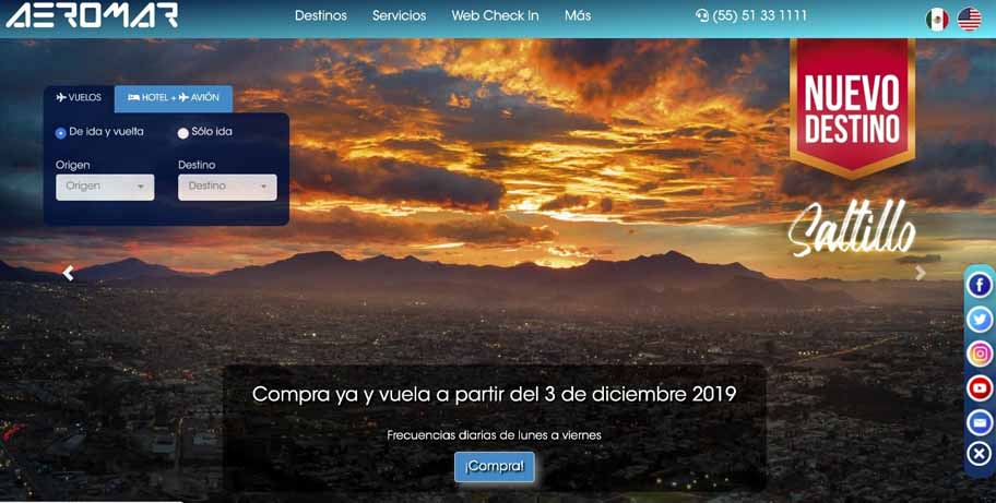 El boleto tendrá un costo de mil 799 pesos, en vuelo sencillo. (Cortesía)