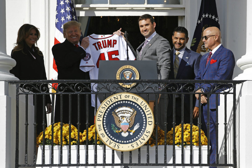 Los Nationals de Washington visitan a Donald Trump en la Casa Blanca (AP)