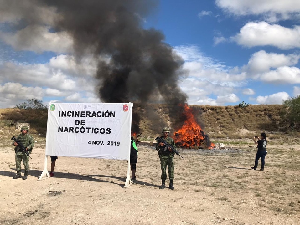 Quema de droga en Tamaulipas (Foto/CORTESÍA)