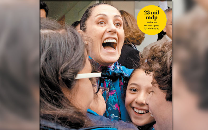 La jefa de Gobierno se reunió con estudiantes durante la Jornada Lunes por la Educación. (Moisés Pablo/ Cuartoscuro)