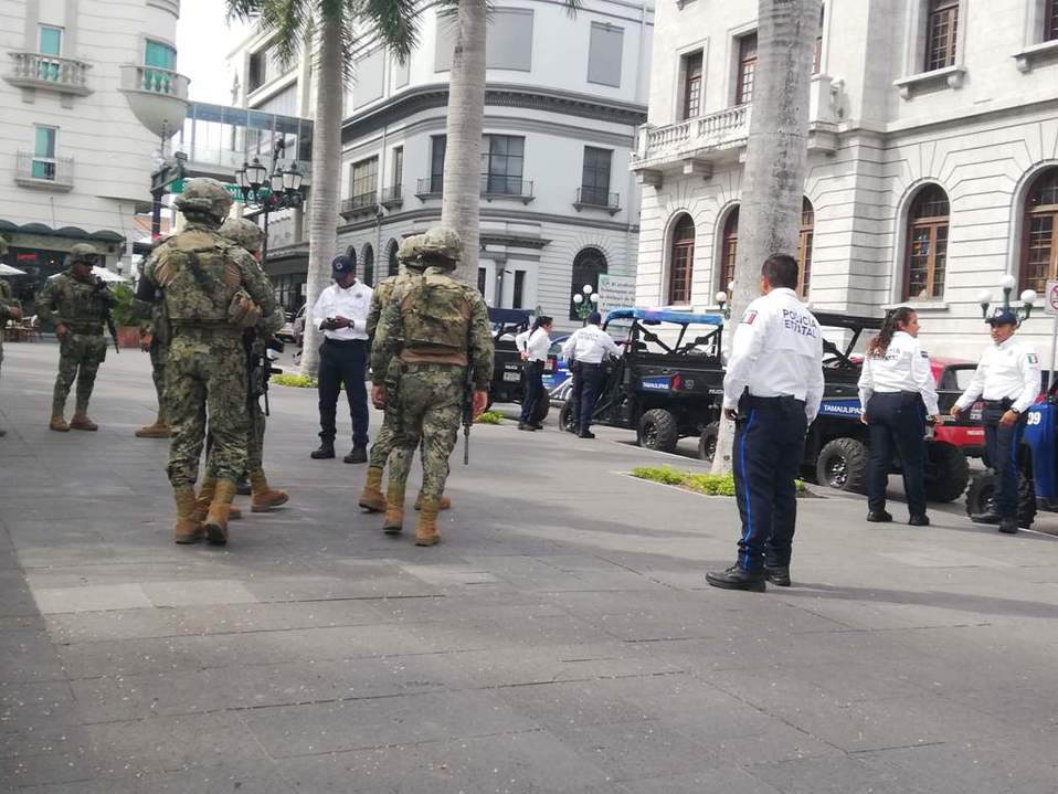 Rondines de vigilancia en el Centro de Tampico.