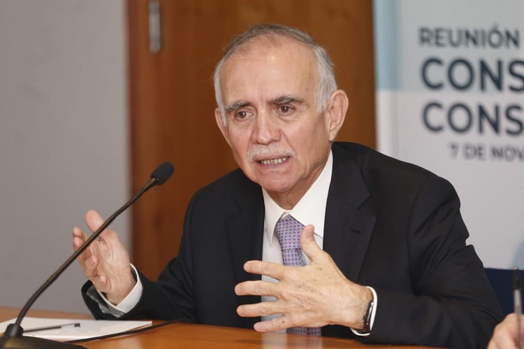 Alfonso Romo, jefe de la oficina de Presidencia de la República en la Reunión Nacional de Consejeros Consultivos de Nacional Financiera. Foto: Araceli