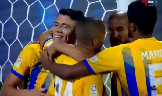 Héctor Moreno celebra su gol con el Al Gharafa (Instagram)