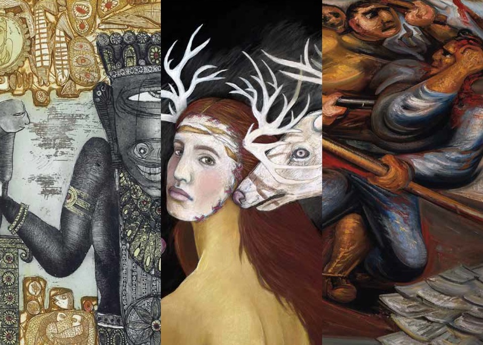 Mosaico con detalles de piezas de las tres exposiciones con las que el MUSA cerrará el 2019. CORTESÍA