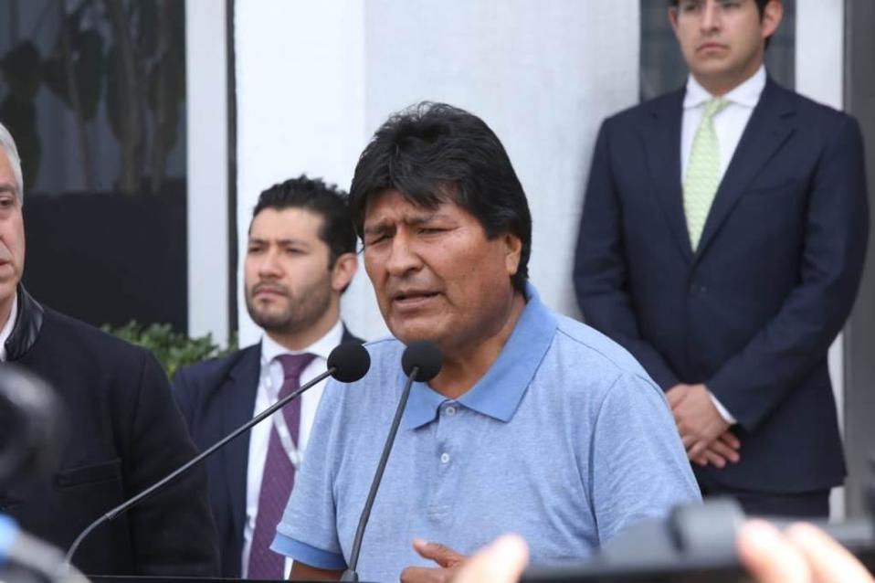 Éste es el discurso de Evo Morales en su llegada a México tras asilo político. (Juan Carlos Bautista)