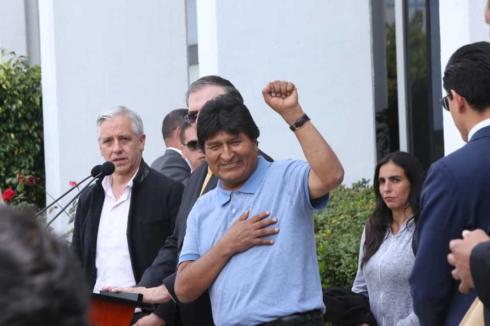 Evo Morales agradeció a México y al Presidente López Obrador por recibirlo en el país. (Juan Carlos Bautista)