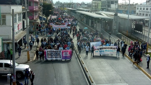 Manifestantes en camino a Ciudad de México. (Especial)