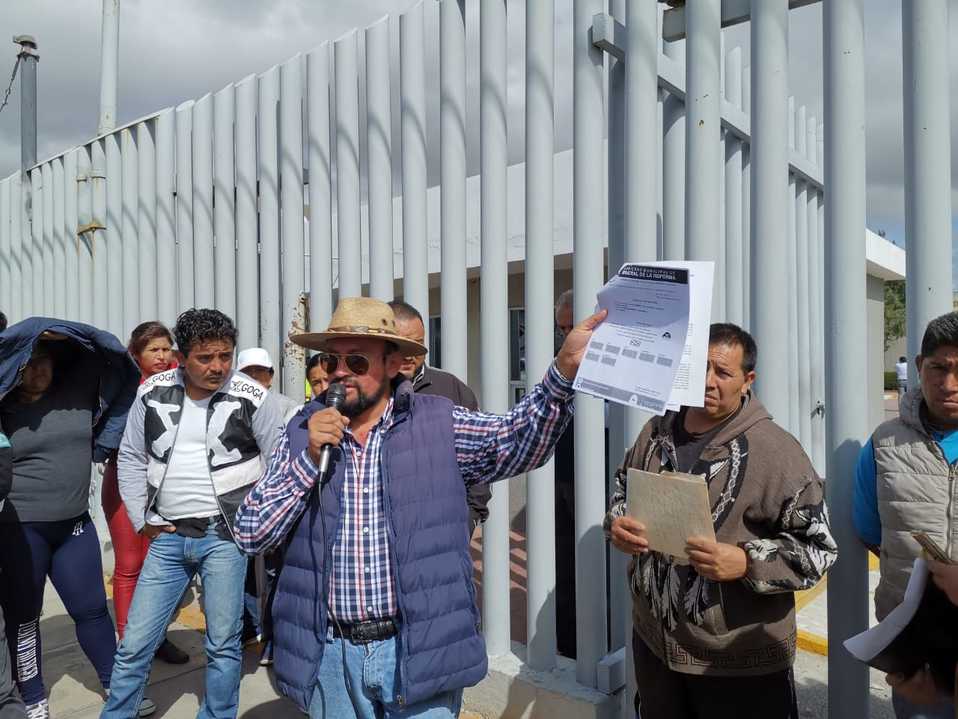 Protesta de comerciantes de Mineral de la Reforma. (Cortesía)
