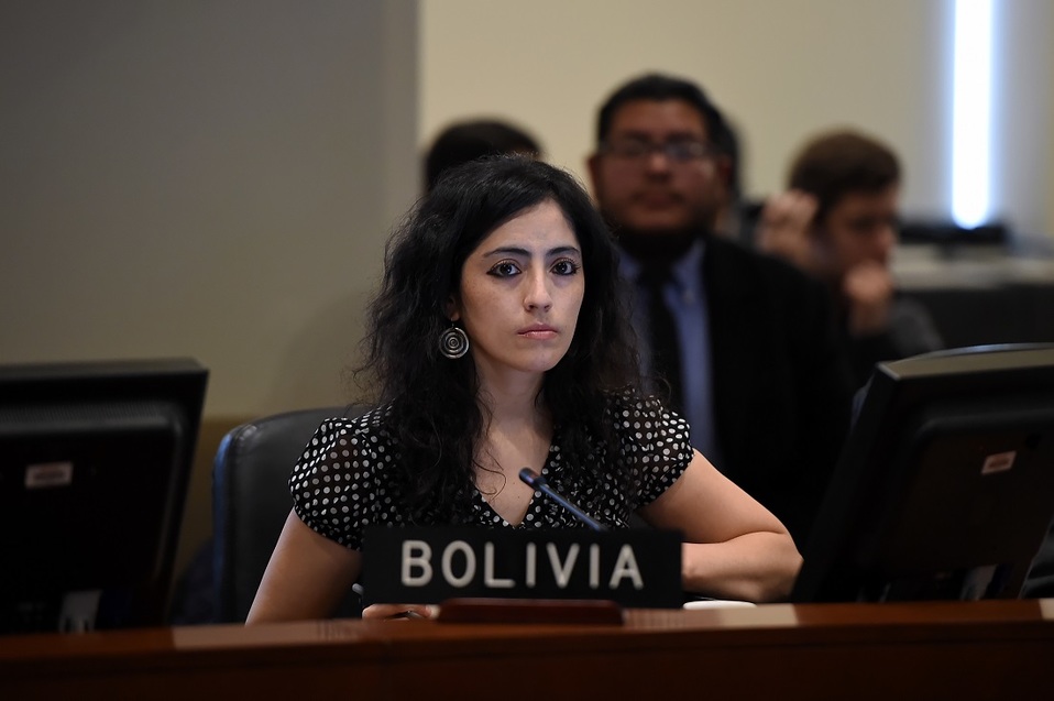 Tania Paz, una de las representantes alternas de la misión boliviana en la OEA informó de la renuncia del embajador de Bolivia. (AFP)