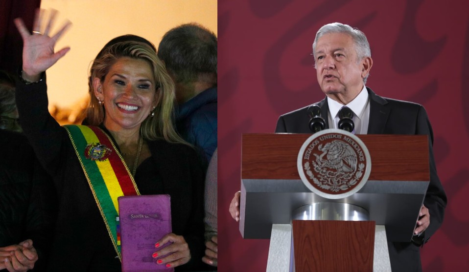 Jeanine Áñez dijo sentir pena por México. (AP/Jesús Quintanar)