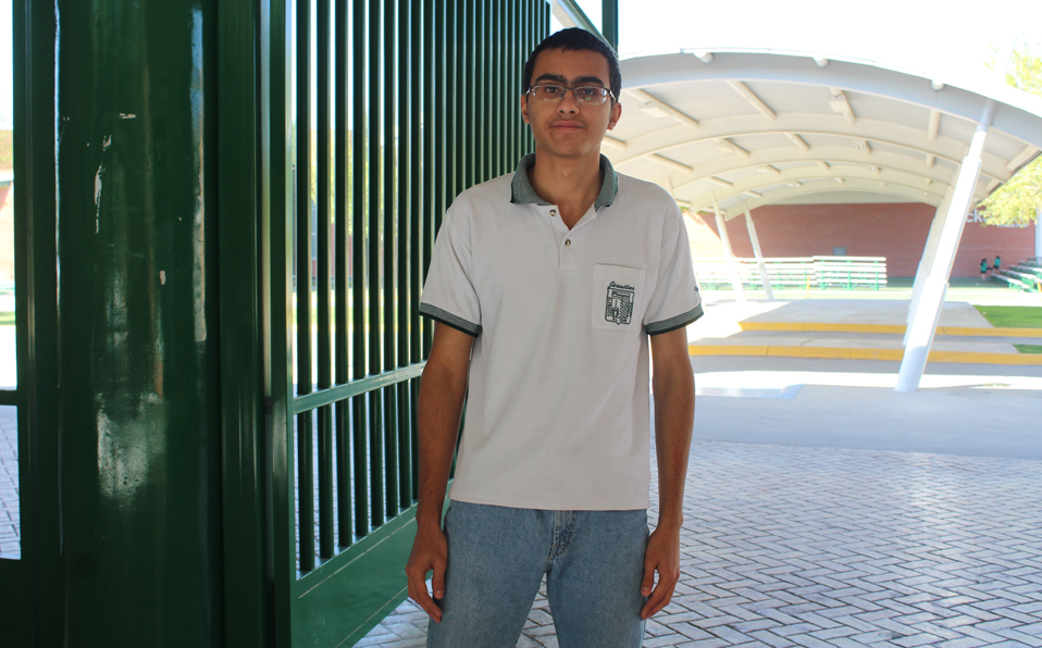 Mauricio Enrique Cuadros De Anda, estudiante del área de ingenierías de la Escuela Carlos Pereyra. (Liliana Yañez)