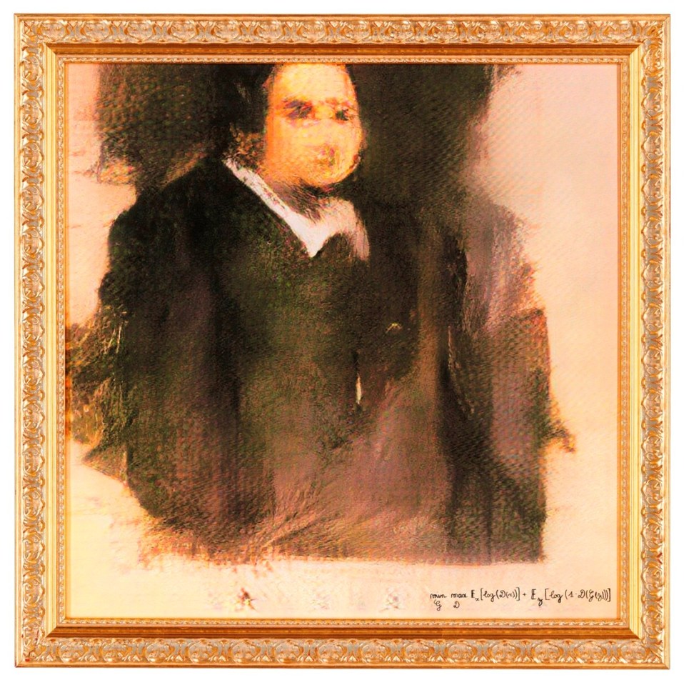 'Retrato de Edmond de Belamy', obra creada con Inteligencia Artificial que fue subastada en Christie's (Colectivo Obvious).