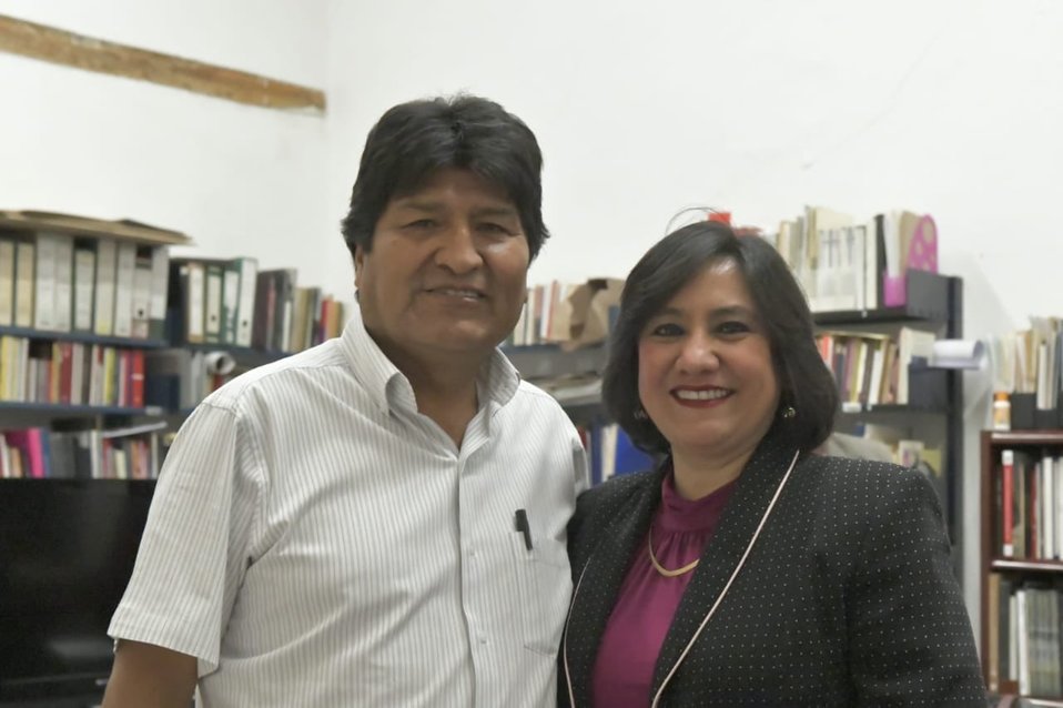 La secretaría de la Función Pública se reunión con Evo Morales. (@SFP_mx)