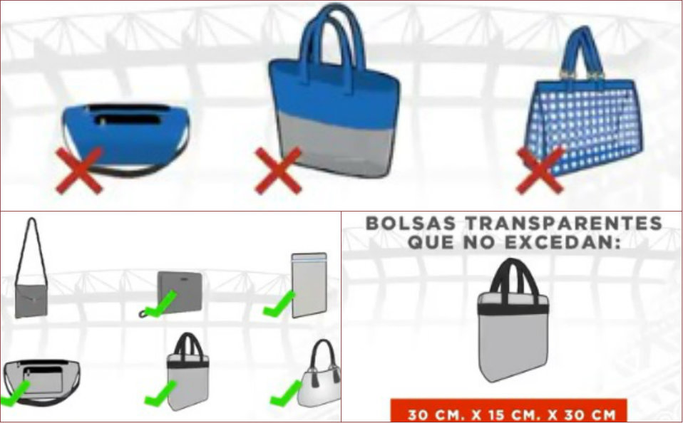 Artículos que puede y no ingresar al Estadio Azteca para el partido de NFL México 2019 (Twitter @EstadioAzteca)