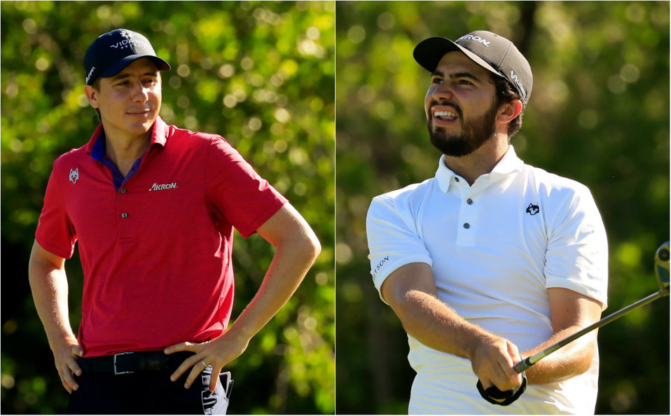 Carlos y Álvaro Ortiz en el Mayakoba Golf Classic 2019 (AFP)